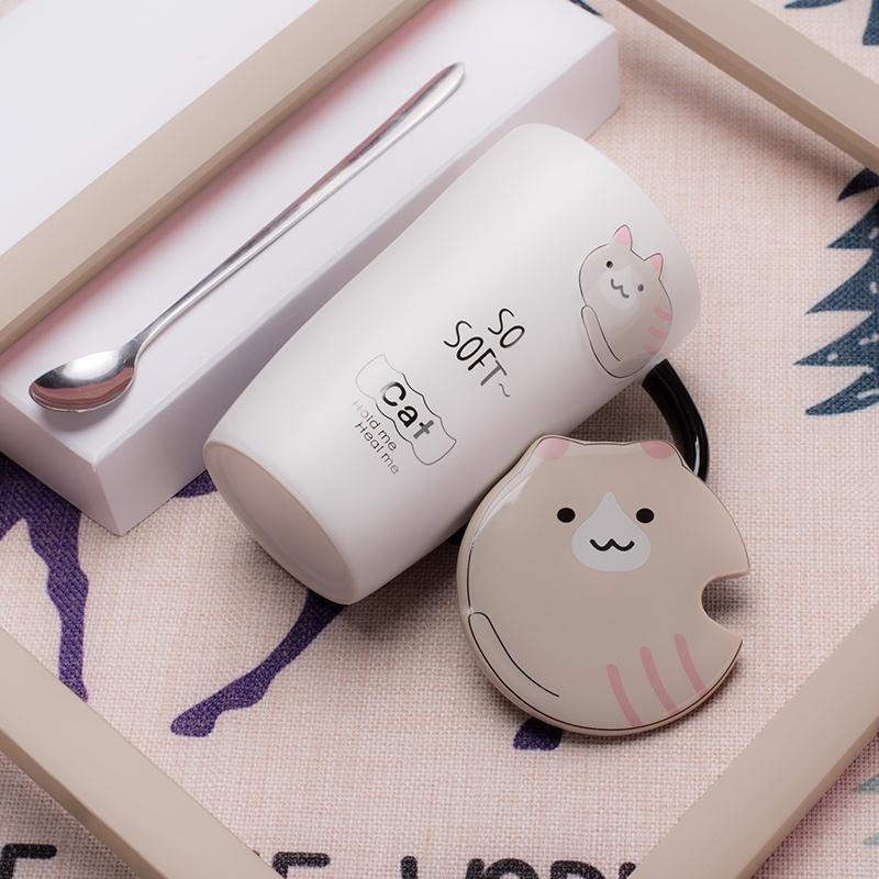 Korean Style Ceramic Coffee Mug - Cute Breakfast Cup