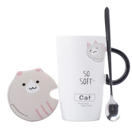 Korean Style Ceramic Coffee Mug - Cute Breakfast Cup