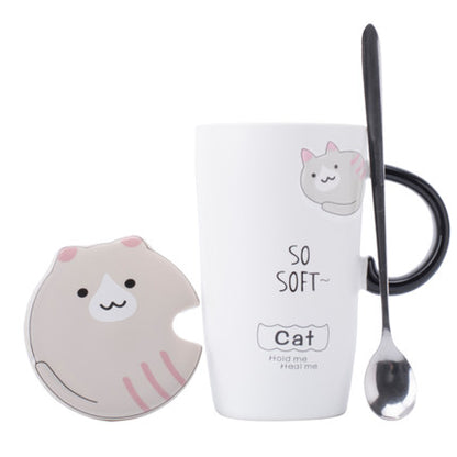 Korean Style Ceramic Coffee Mug - Cute Breakfast Cup