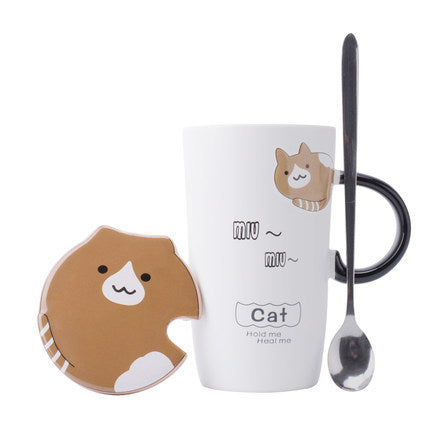 Korean Style Ceramic Coffee Mug - Cute Breakfast Cup