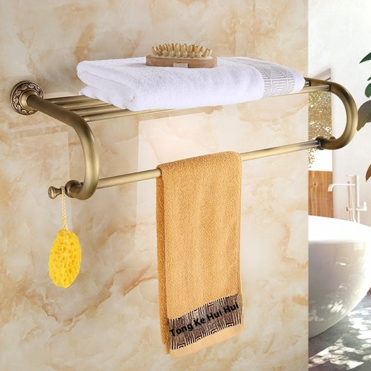 Copper Carved Bathroom Wall Shelf - Elegant Storage